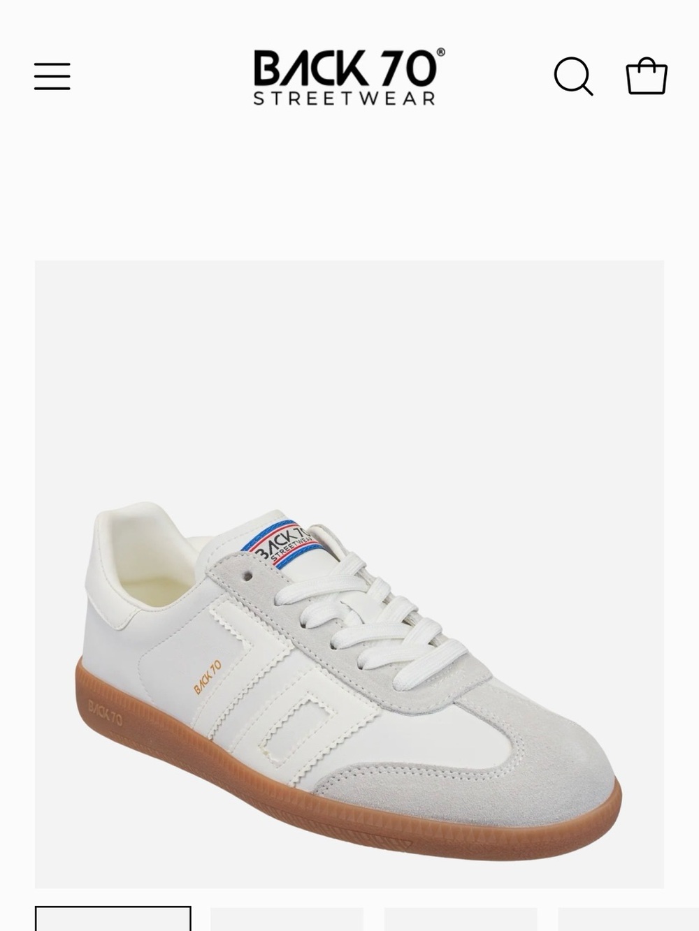 Back 70 Sneakers, White Ice, Size 39